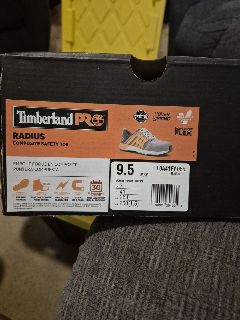 Timberland PRO Radius Composite Toe Work Shoes in Gray and Orange